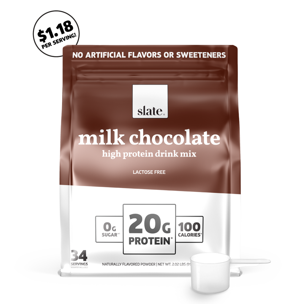 Slate Milk - High Protein Shake, Classic Chocolate, 20g Protein, 0g Added  Sugar, Lactose Free, Keto, All Natural (11 oz, 12-Pack)