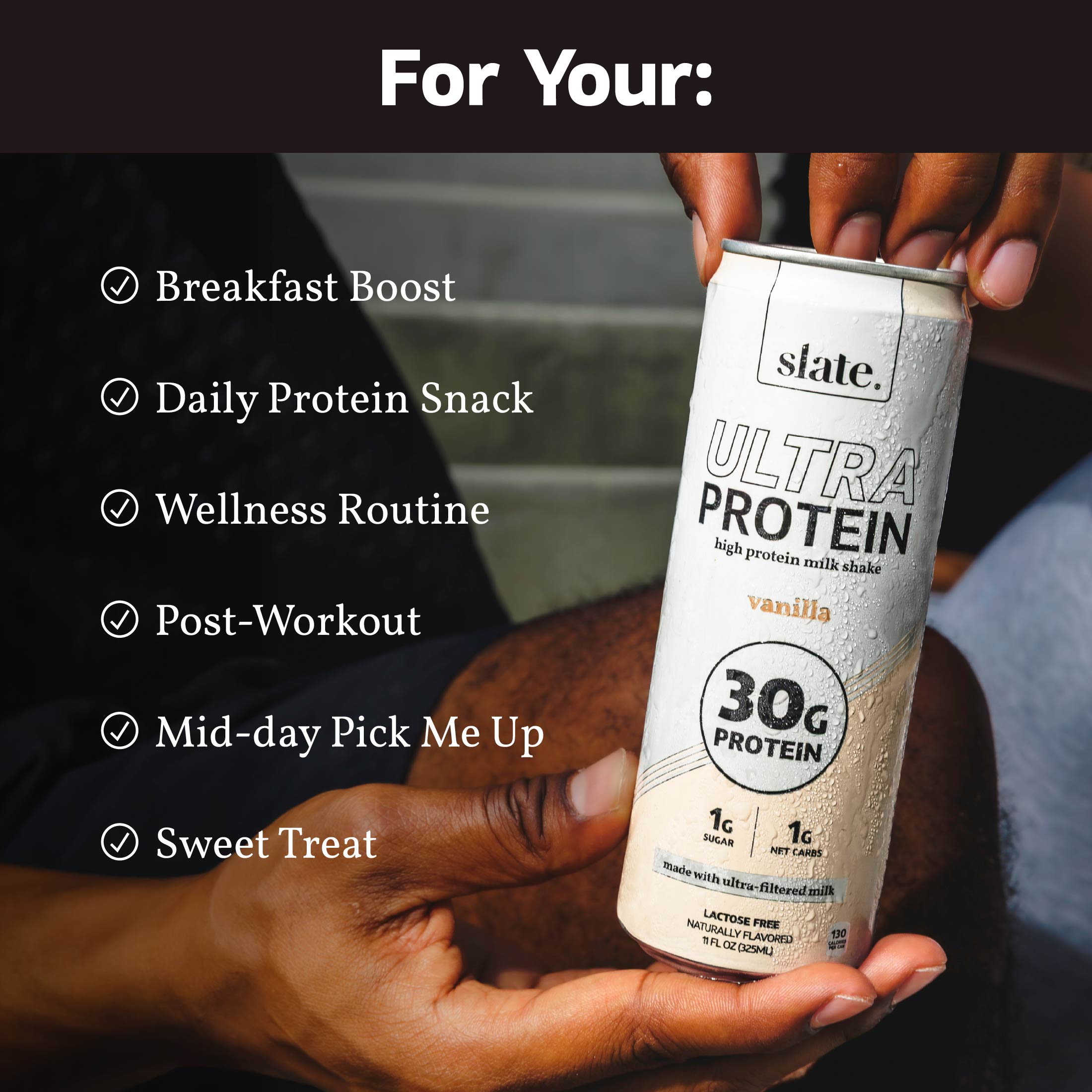 Vanilla 30G Ultra Protein Shake – Slate Milk